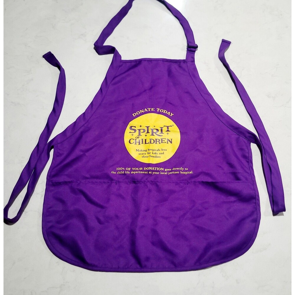 Official Spirit Discontinued 2019 Halloween Purple Employee Work Apron 4 Pocket